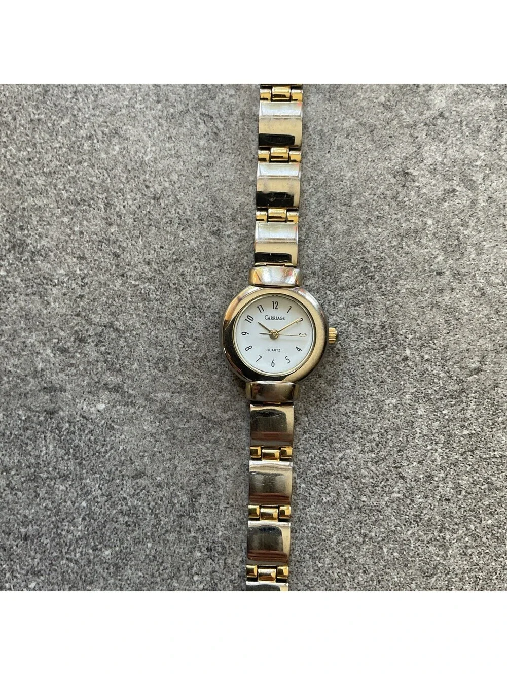 Carriage by Timex Womens Watch Two Tone Case and Band W/White Dial Bin N